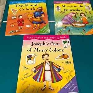 Three Bible Stickers and Activity Books includes 50 reu stickers.